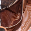 CELINE Macadam Canvas Shoulder Bag PVC Leather Brown Gold Auth 150117-11