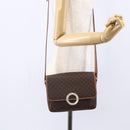 CELINE Macadam Canvas Shoulder Bag PVC Leather Brown Gold Auth 150117-22