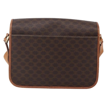 CELINE Macadam Canvas Shoulder Bag PVC Leather Brown Gold Auth 150117 - 0