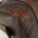 CELINE Macadam Canvas Hand Bag PVC Leather Brown Gold Auth 150118-16