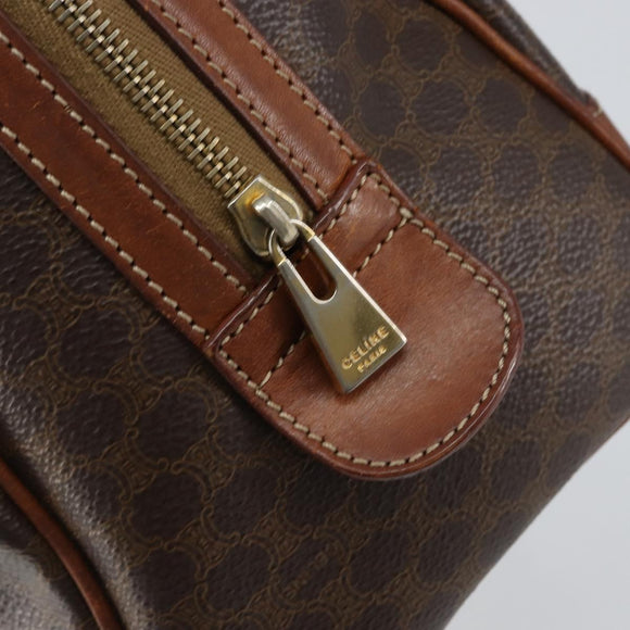 CELINE Macadam Canvas Hand Bag PVC Leather Brown Gold Auth 150118