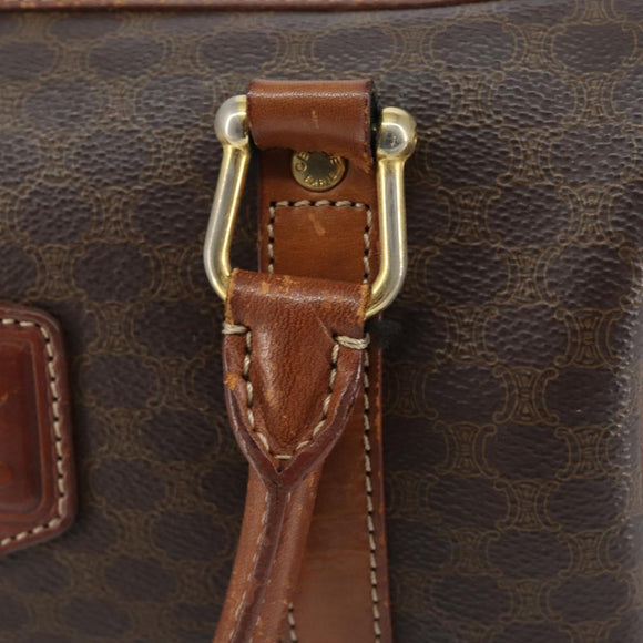 CELINE Macadam Canvas Hand Bag PVC Leather Brown Gold Auth 150118