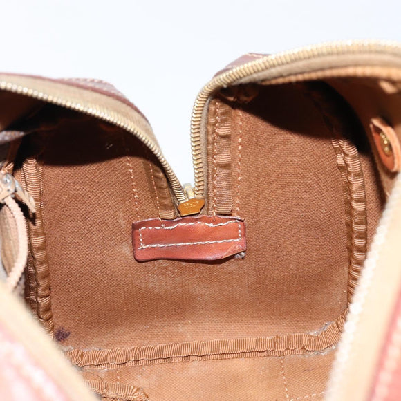 CELINE Macadam Canvas Hand Bag PVC Leather Brown Gold Auth 150118