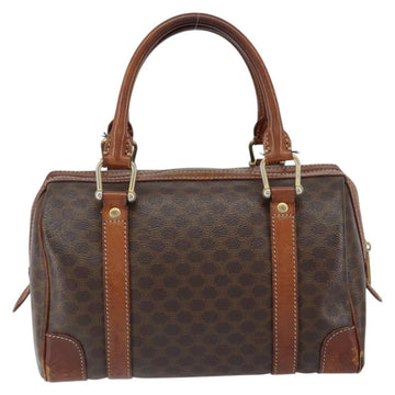 CELINE Macadam Canvas Hand Bag PVC Leather Brown Gold Auth 150118 - 0
