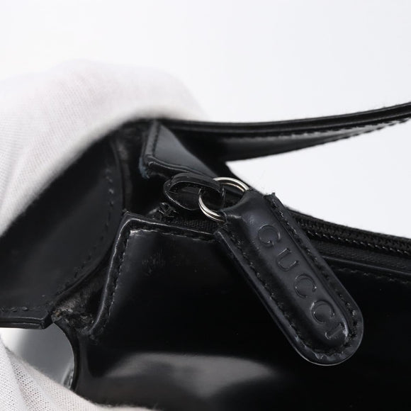 GUCCI Soho Shoulder Bag Enamel Black 001 1364 1703 Auth 150120