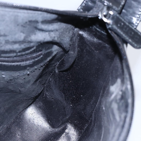 GUCCI Soho Shoulder Bag Enamel Black 001 1364 1703 Auth 150120