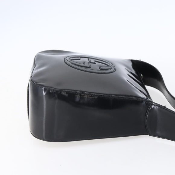 GUCCI Soho Shoulder Bag Enamel Black 001 1364 1703 Auth 150120