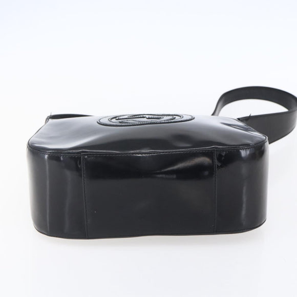 GUCCI Soho Shoulder Bag Enamel Black 001 1364 1703 Auth 150120