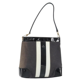 GUCCI Shoulder Bag Canvas Black Gold 001 4231 Auth 150121