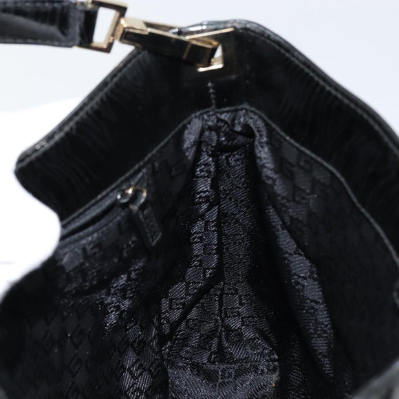 GUCCI Shoulder Bag Canvas Black Gold 001 4231 Auth 150121
