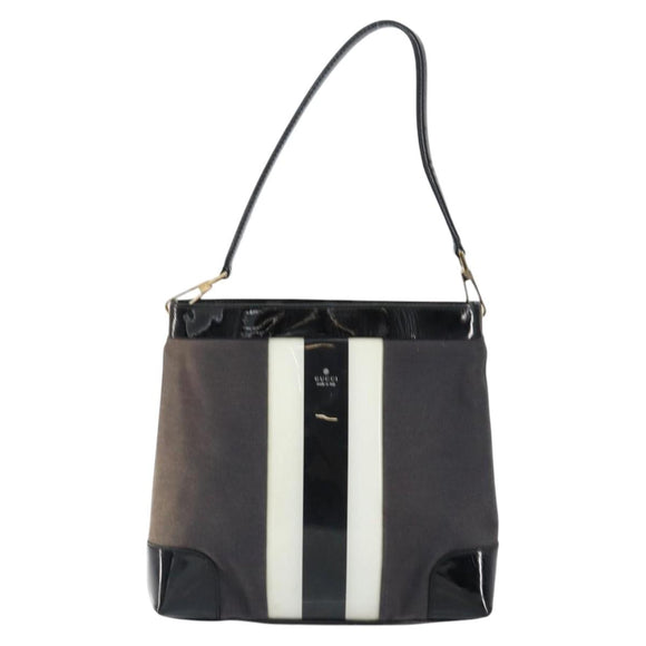 GUCCI Shoulder Bag Canvas Black Gold 001 4231 Auth 150121