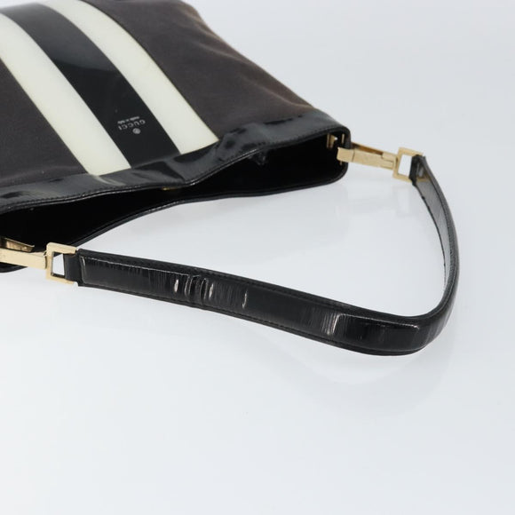 GUCCI Shoulder Bag Canvas Black Gold 001 4231 Auth 150121