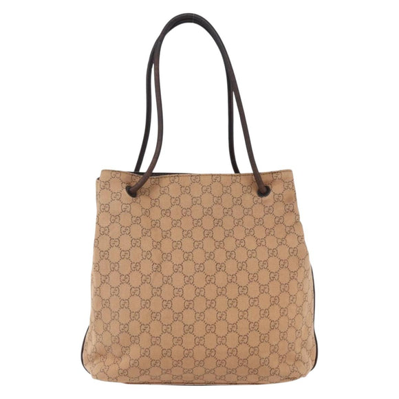 GUCCI GG Canvas Shoulder Bag Beige 101341 Auth 150124