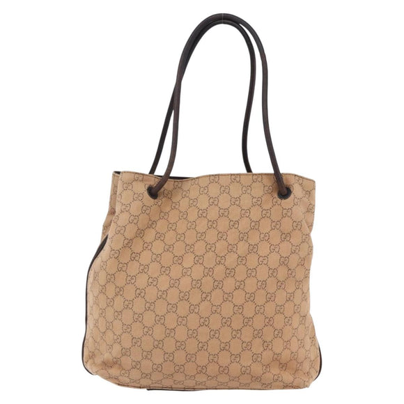 GUCCI GG Canvas Shoulder Bag Beige 101341 Auth 150124
