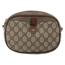 GUCCI GG Supreme Web Sherry Line Bag PVC Beige Gold 007 58 6112 4023 Auth 150125-2