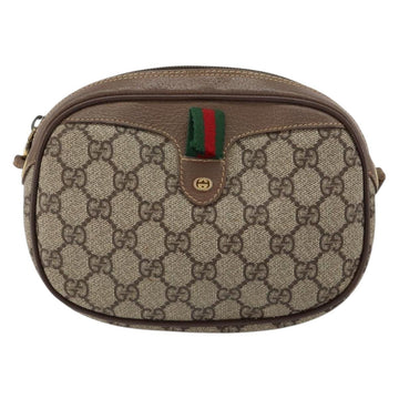 GUCCI GG Supreme Web Sherry Line Bag PVC Beige Gold 007 58 6112 4023 Auth 150125 - 0