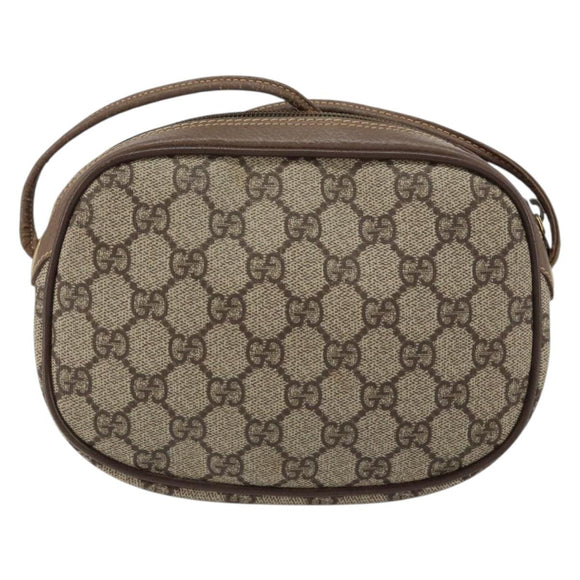 GUCCI GG Supreme Web Sherry Line Bag PVC Beige Gold 007 58 6112 4023 Auth 150125