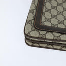 GUCCI GG Supreme Web Sherry Line Shoulder Bag PVC Beige 378 001 4085 Auth 150126-9