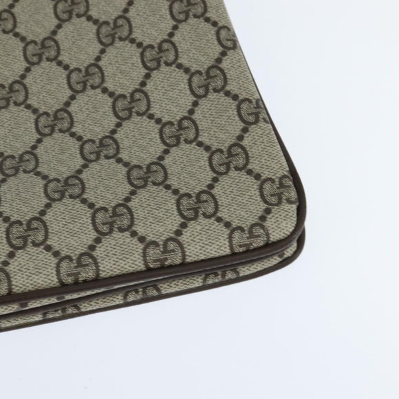 GUCCI GG Supreme Web Sherry Line Shoulder Bag PVC Beige 378 001 4085 Auth 150126