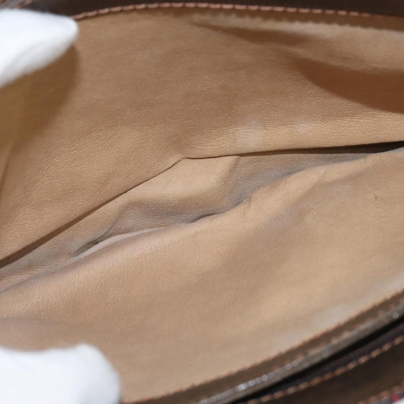 GUCCI GG Supreme Web Sherry Line Shoulder Bag PVC Beige 378 001 4085 Auth 150126