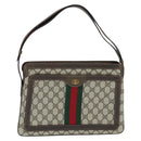 GUCCI GG Supreme Web Sherry Line Shoulder Bag PVC Beige 378 001 4085 Auth 150126-1