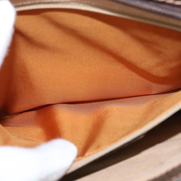 GUCCI GG Supreme Web Sherry Line Shoulder Bag PVC Beige 378 001 4085 Auth 150126