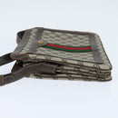 GUCCI GG Supreme Web Sherry Line Shoulder Bag PVC Beige 378 001 4085 Auth 150126-3