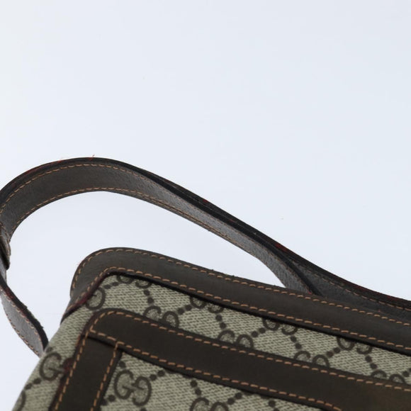 GUCCI GG Supreme Web Sherry Line Shoulder Bag PVC Beige 378 001 4085 Auth 150126