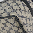 GUCCI GG Supreme Sherry Line Boston Bag PVC Navy Gold Red Auth 150128-15