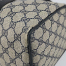 GUCCI GG Supreme Sherry Line Boston Bag PVC Navy Gold Red Auth 150128-16