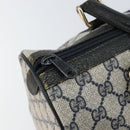 GUCCI GG Supreme Sherry Line Boston Bag PVC Navy Gold Red Auth 150128-9