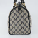 GUCCI GG Supreme Sherry Line Boston Bag PVC Navy Gold Red Auth 150128-4
