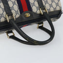 GUCCI GG Supreme Sherry Line Boston Bag PVC Navy Gold Red Auth 150128-7
