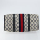 GUCCI GG Supreme Sherry Line Boston Bag PVC Navy Gold Red Auth 150128-5