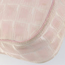 CHANEL New Travel line Shoulder Bag Nylon Pink Gold CC Auth 150130-17