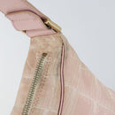 CHANEL New Travel line Shoulder Bag Nylon Pink Gold CC Auth 150130-10