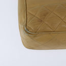 CHANEL Matelasse Chain Shoulder Bag Lamb Skin Beige Gold CC Auth 150131-17