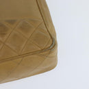 CHANEL Matelasse Chain Shoulder Bag Lamb Skin Beige Gold CC Auth 150131-9