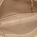 CHANEL Matelasse Chain Shoulder Bag Lamb Skin Beige Gold CC Auth 150131-11