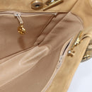 CHANEL Matelasse Chain Shoulder Bag Lamb Skin Beige Gold CC Auth 150131-20