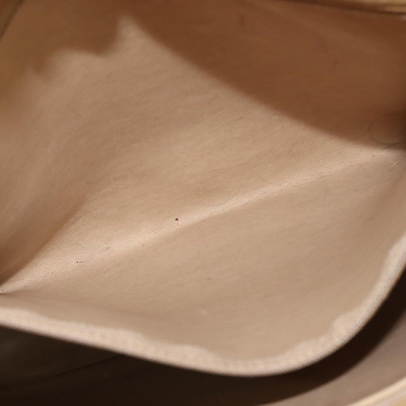 CHANEL Matelasse Chain Shoulder Bag Lamb Skin Beige Gold CC Auth 150131