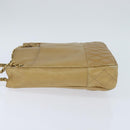 CHANEL Matelasse Chain Shoulder Bag Lamb Skin Beige Gold CC Auth 150131-3