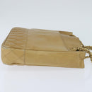 CHANEL Matelasse Chain Shoulder Bag Lamb Skin Beige Gold CC Auth 150131-4
