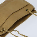 CHANEL Matelasse Chain Shoulder Bag Lamb Skin Beige Gold CC Auth 150131-6