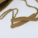 CHANEL Matelasse Chain Shoulder Bag Lamb Skin Beige Gold CC Auth 150131-7