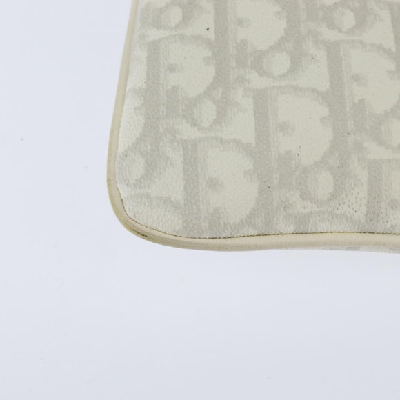 Christian Dior Trotter Canvas Romantic Shoulder Bag PVC Ivory Silver Auth 150134