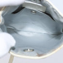 Christian Dior Trotter Canvas Romantic Shoulder Bag PVC Ivory Silver Auth 150134-10