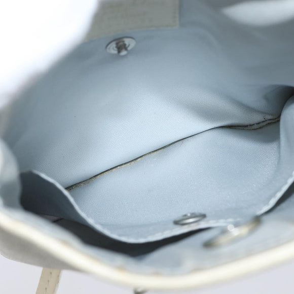 Christian Dior Trotter Canvas Romantic Shoulder Bag PVC Ivory Silver Auth 150134