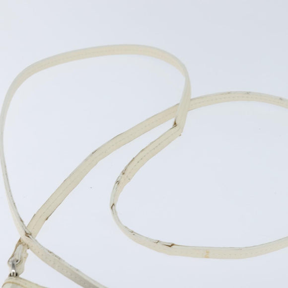 Christian Dior Trotter Canvas Romantic Shoulder Bag PVC Ivory Silver Auth 150134