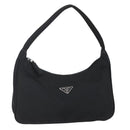 PRADA Hand Bag Nylon Black Silver Auth 150135-1